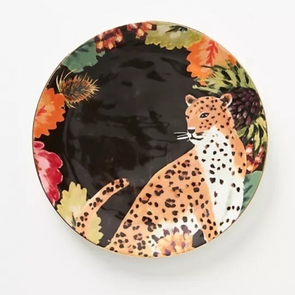 Anthropologie Henriette Cheetah Desert  Side Plate - Picture 1 of 2